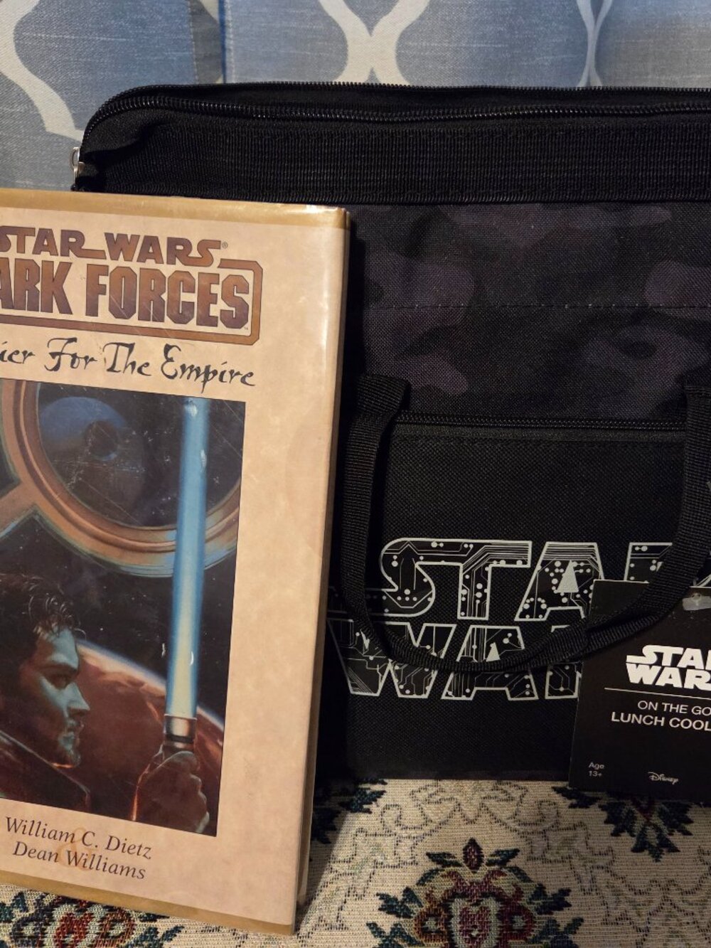 Star Wars lot. Hardcover Dark Forces book and NWT lunch tote